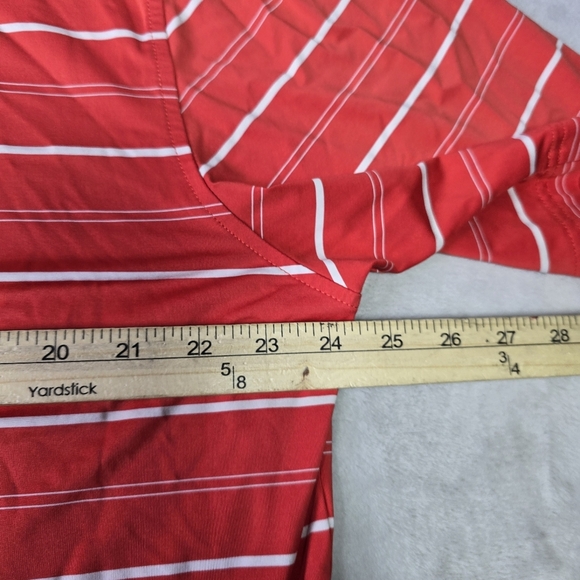 FootJoy FJ Red Salmon Striped Polo Shirt Cascata Logo Men's XL - Picture 7 of 8